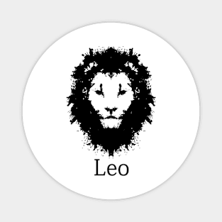 Leo Zodiac Sign Inkblot Magnet